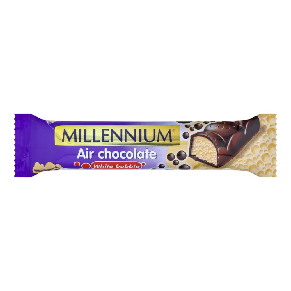 Батончик Millennium пористий мол.та біл. 22гр  арт. 07261 