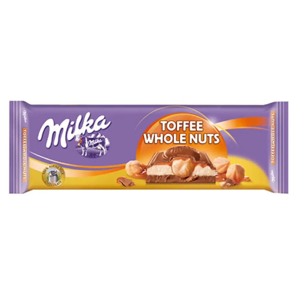 Шоколад Milka Toffee Wholenut 300гр  арт. 08597 