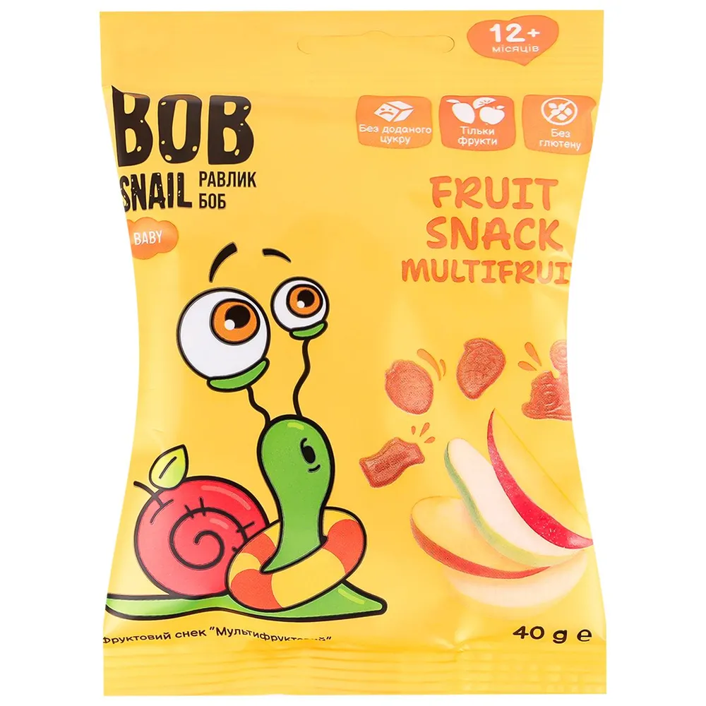 Фруктовий снек Bob Snail Мультифр. 40гр  арт. 06740 
