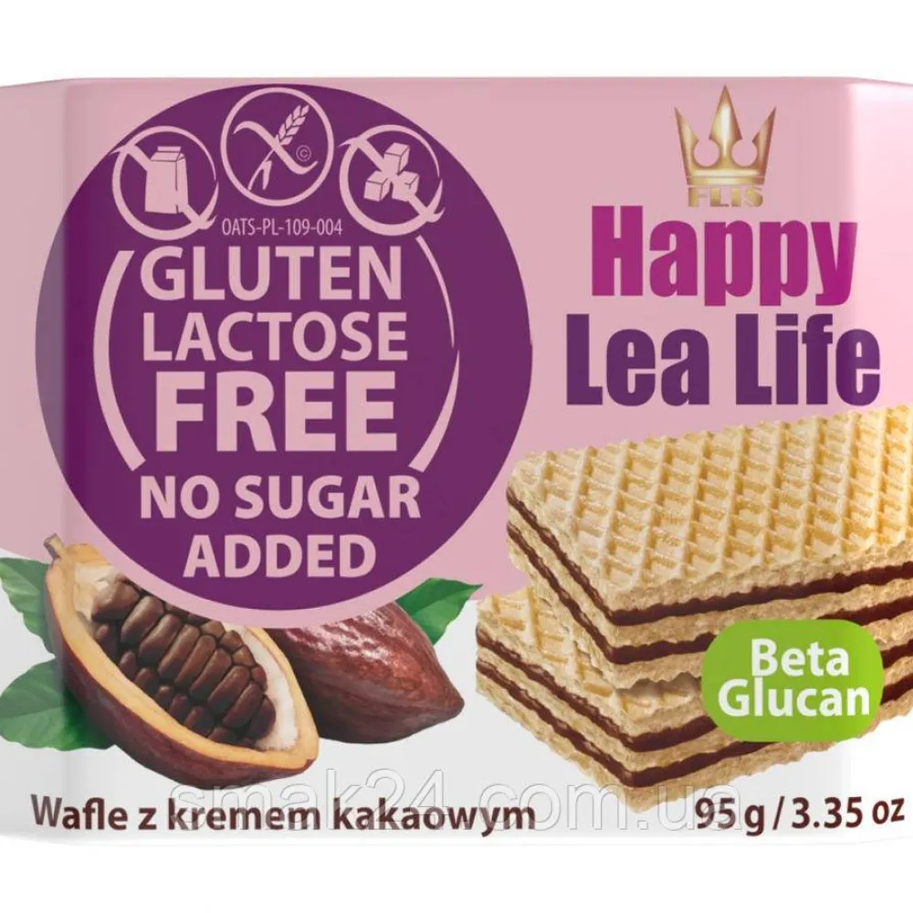 Вафля Happy без глют.та цукру шок. Lea Life 95гр  арт. 06432 