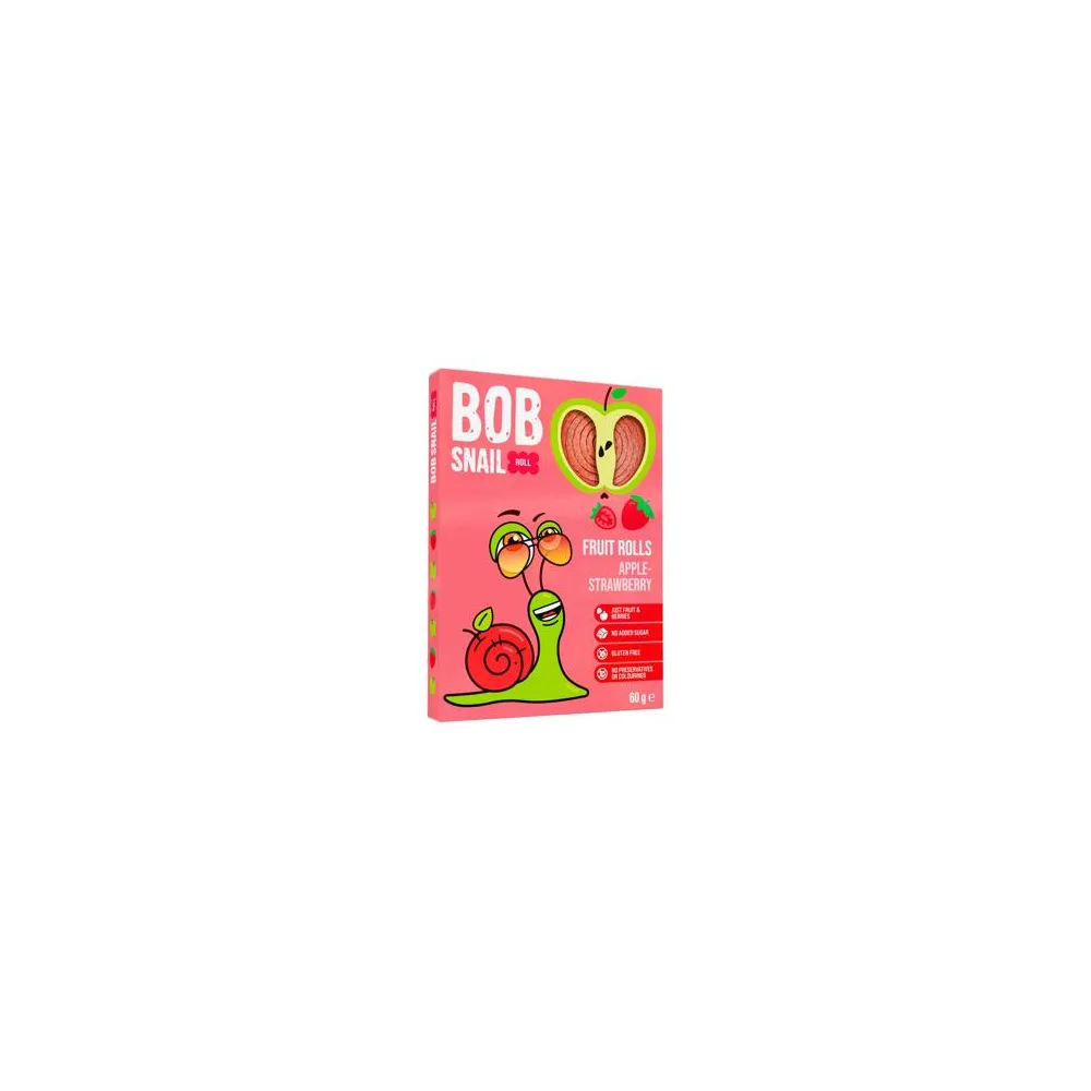 Цукерка Bob Snail Яблучно-полуничні 60гр  арт. 09703 