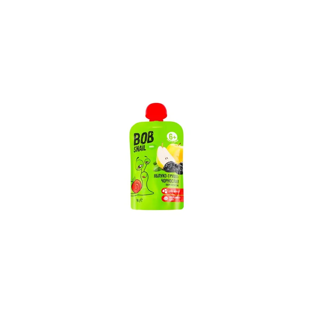 Пюре фруктове Bob Snail Яблуко-груша-чорниця 90гр  арт. 09706 