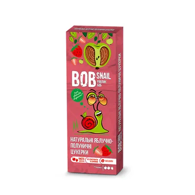 Цукерка Bob Snail Яблучно-Полуничні 30гр  арт. 03153