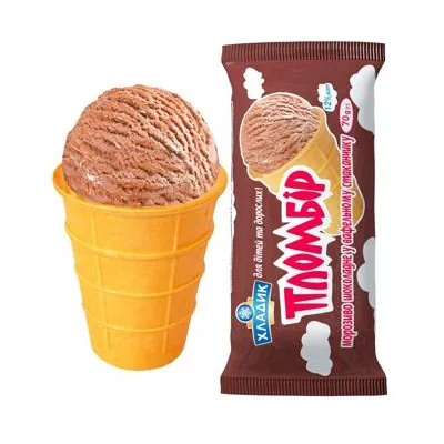 Морозиво Хладик Пломбір шокол стак. 70гр  арт. 05699