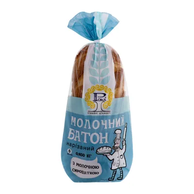 Батон Рома Молочний наріз. 450гр  арт. 00975
