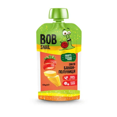 Смузі Bob Snail Банан-полуниця 120гр  арт. 06733