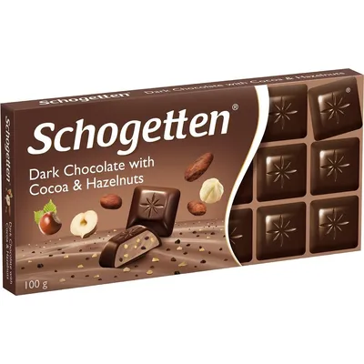 Шоколад Schogetten Dark with Hazelnuts 100гр  арт. 00006