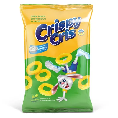 Кукурудзяні кільця Crispy Cris смет-зел. 55г 55гр  арт. 06720