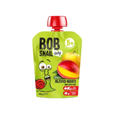 Пюре фруктове Bob Snail яблуко манго 90гр  арт. 03826