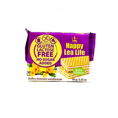 Вафля Happy без глют.та цукру мол. Lea Life 95гр  арт. 06433