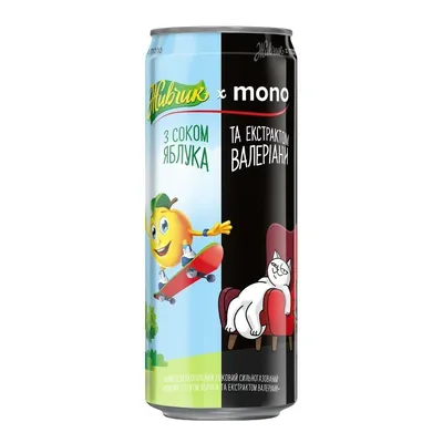 Напій газований Живчик ябл-валер. з/б 0,33л  арт. 06621
