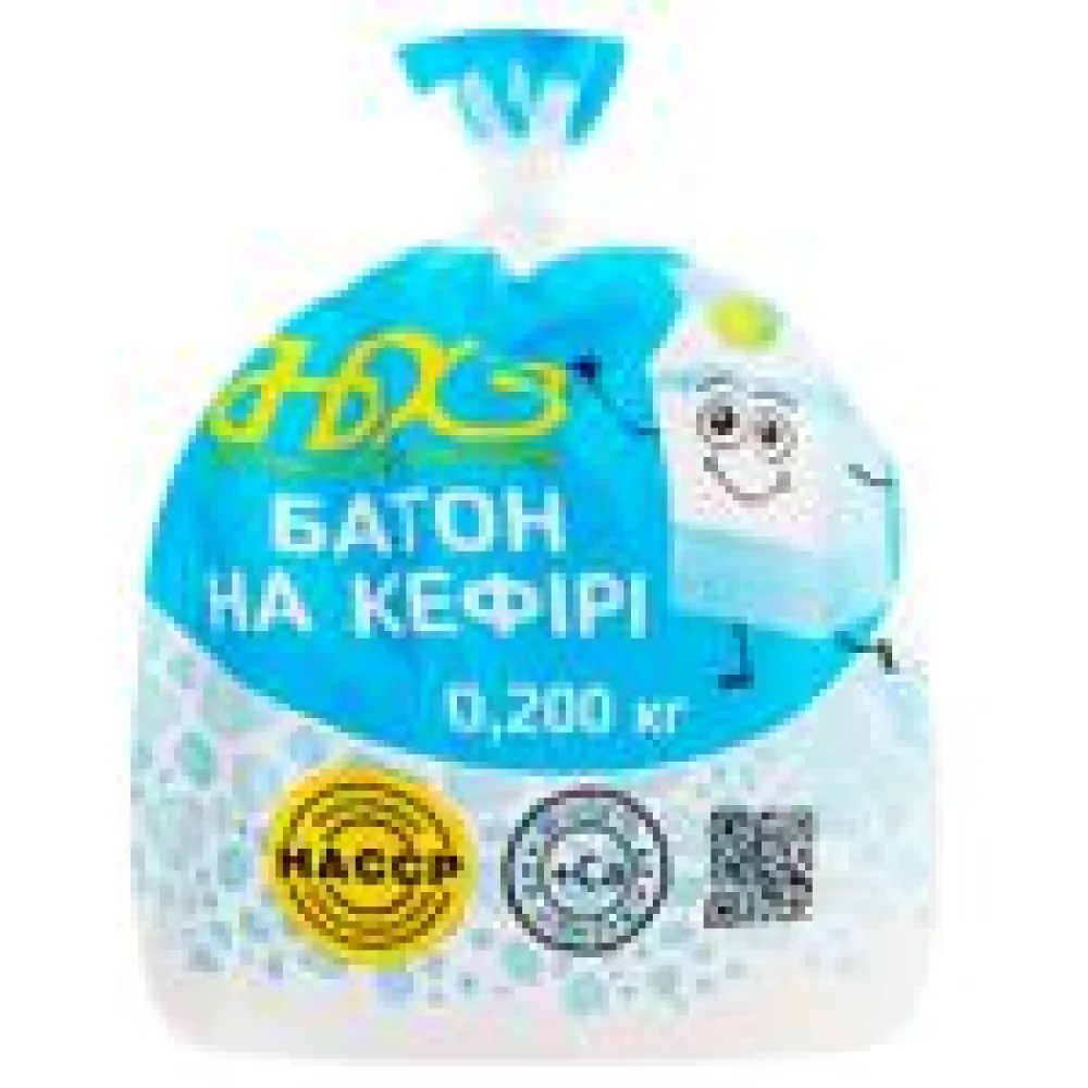 Батон НБХЗ на кефірі (наріз) 200гр  арт. 10917 