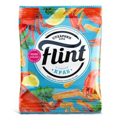 Сухарики Flint пшен.-житн. краб 60гр  арт. 06712