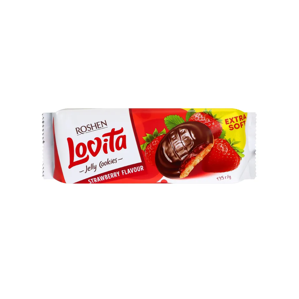 Печиво Roshen Lovita Jelly полуниця 135гр  арт. 07884 
