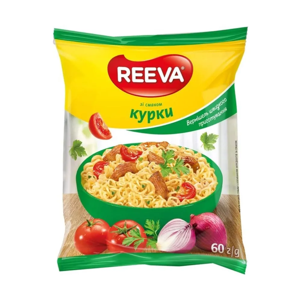 Вермішель швидкого приготування Reeva Курка 60г  арт. 01089 