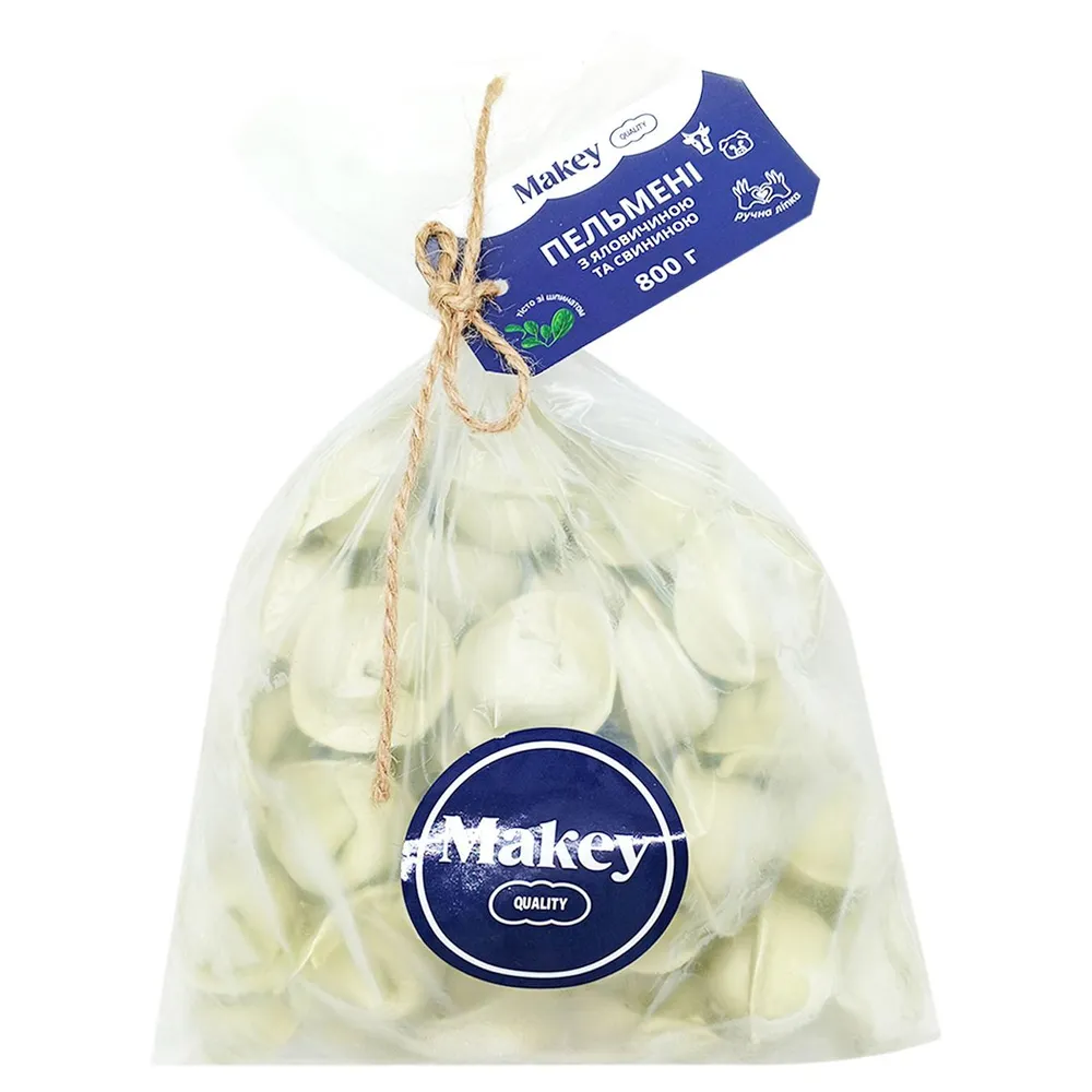 Пельмені Makey з ялов-свин (тісто зі шпинатом) 800гр  арт. 09818 