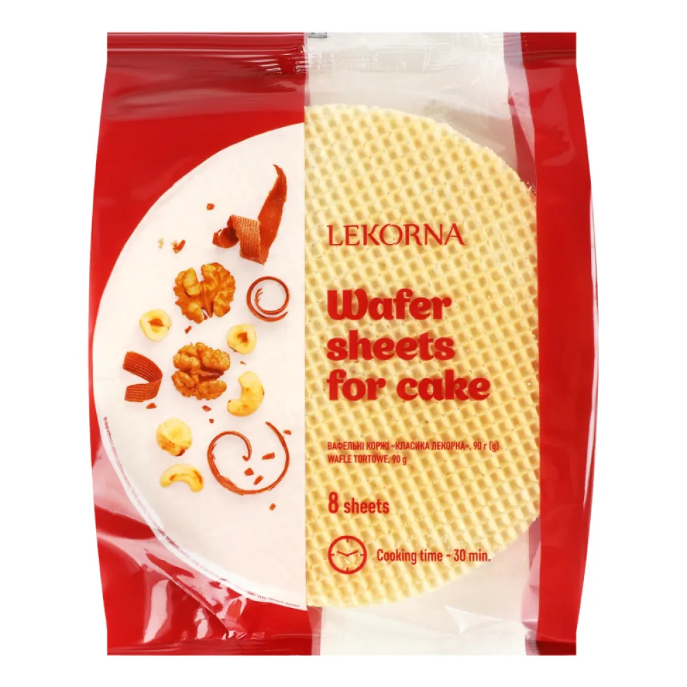 Вафельні коржі для торту Lekorna Мал. 90гр  арт. 01607 