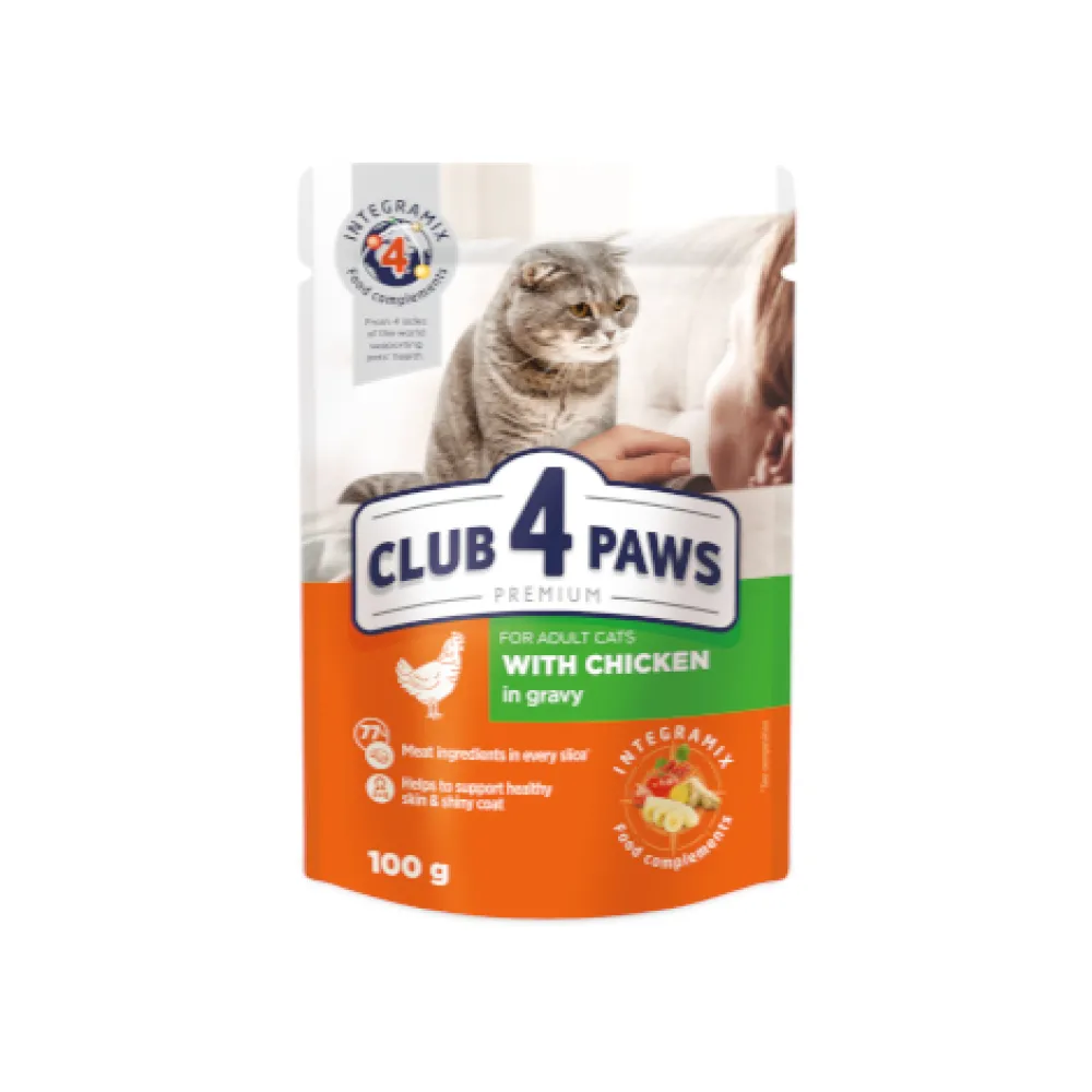 Рідкий корм для котів Club 4 Paws Курка в желе 100гр  арт. 07248 