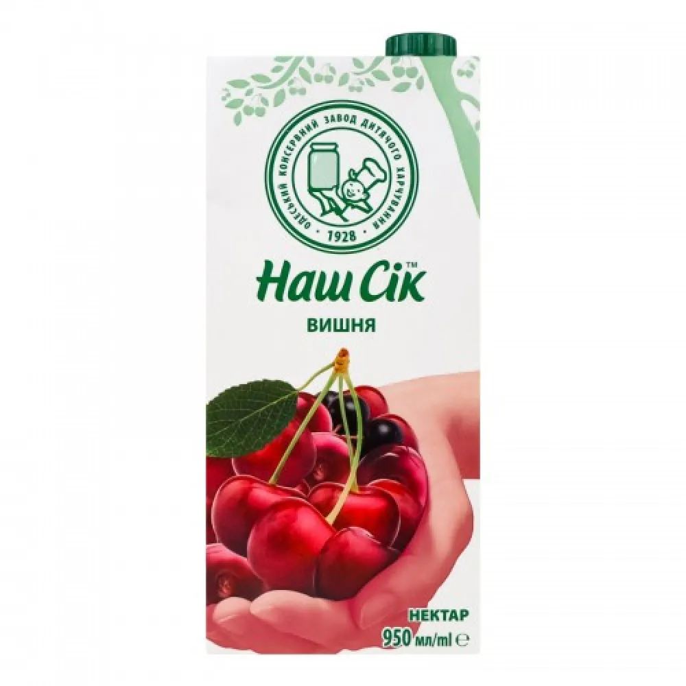 Сік Наш Сік Яблучно-Вишневий 0,95л  арт. 02485 