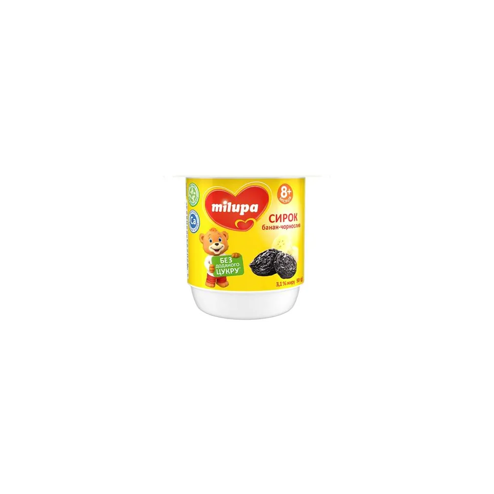 Сирок Milupa банан-чорнослив, стак. 90гр  арт. 10894 