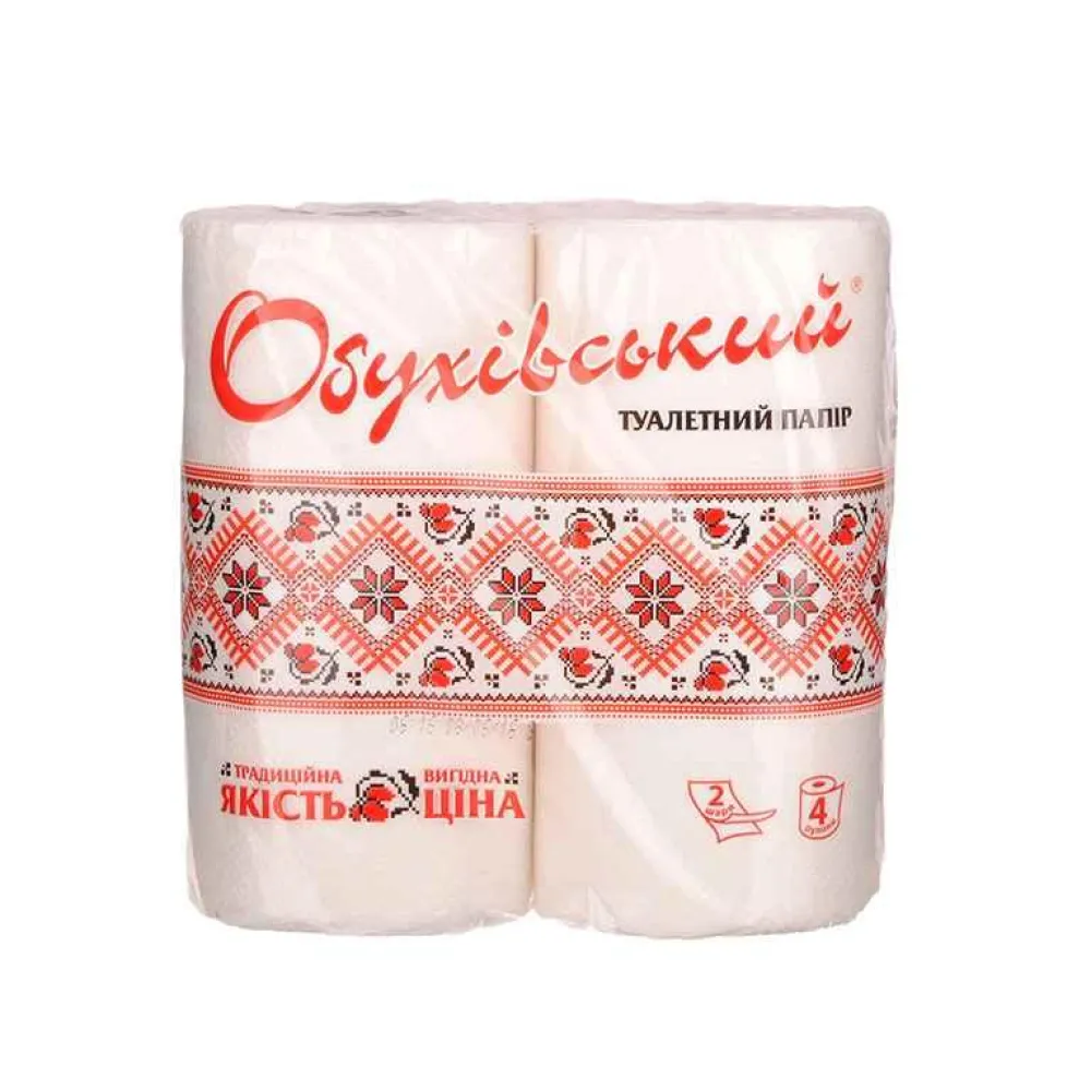 Туал.папір Обухів 2шар. 4 рул. 4рул.  арт. 07829 