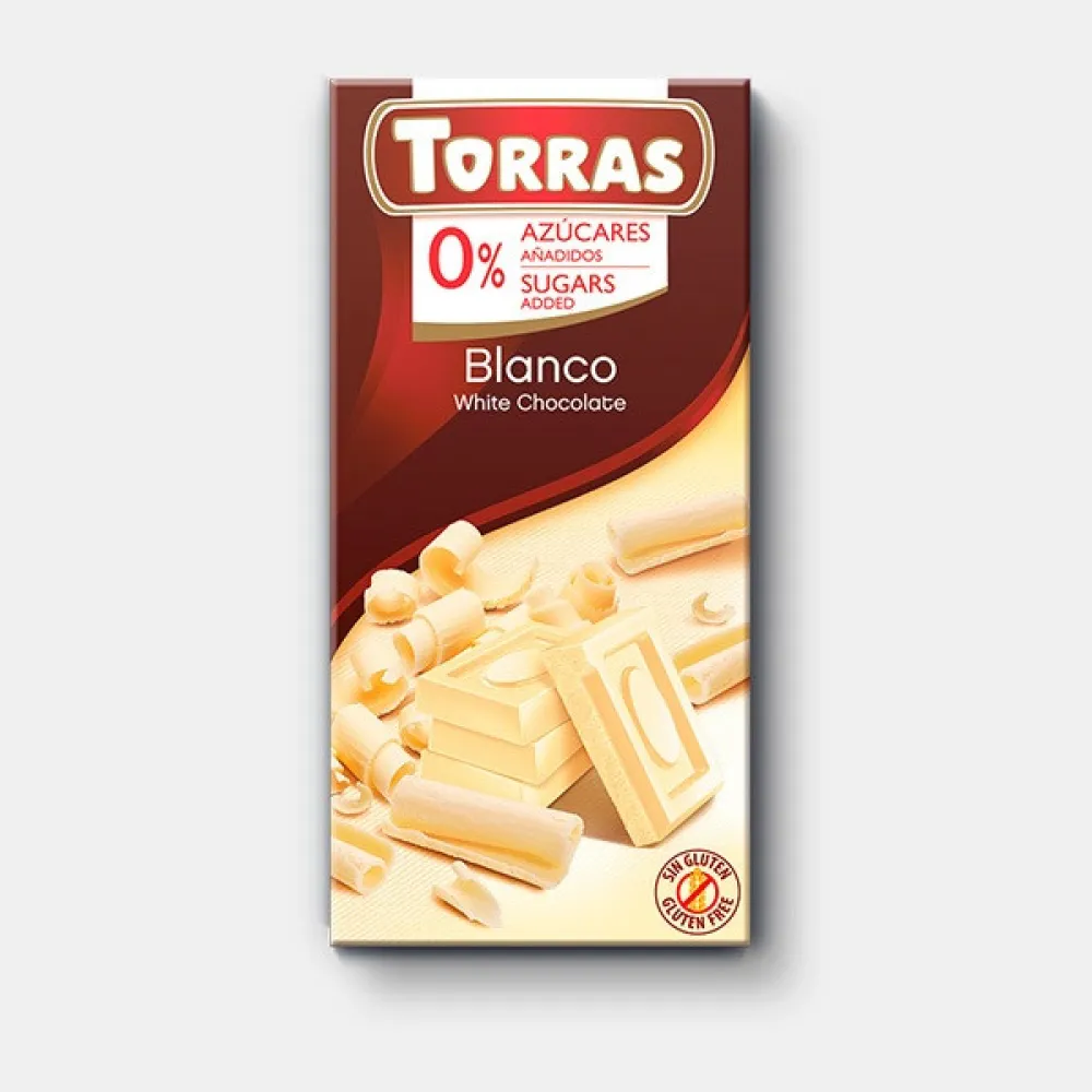 Шоколад Torras білий б/ц 75гр  арт. 02906 