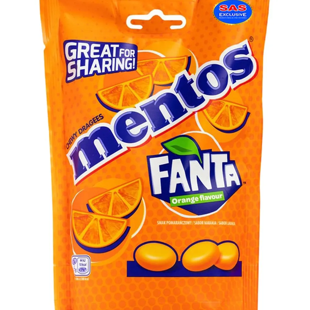 Цукерка Жув.Mentos апельсин 160гр  арт. 03543 