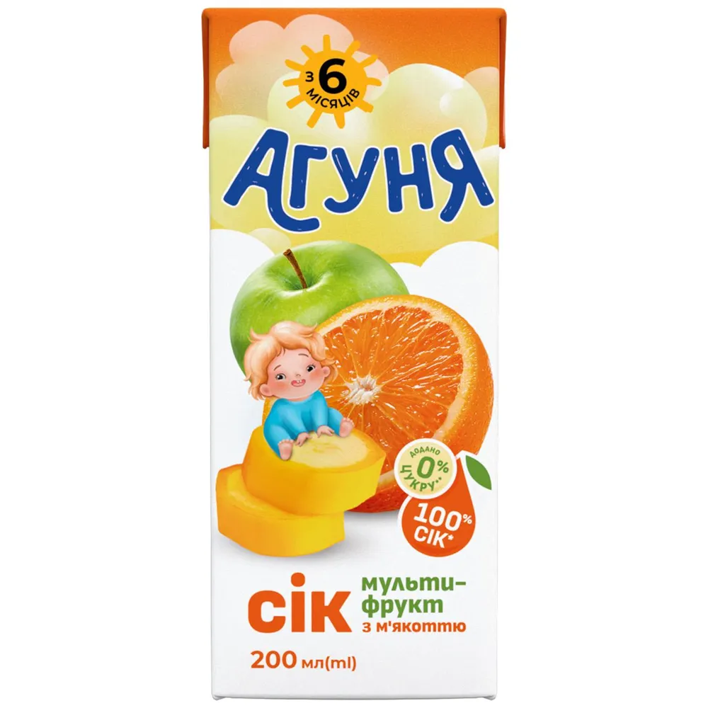Сік Агуня Мультифрукт 0,2л  арт. 10636 
