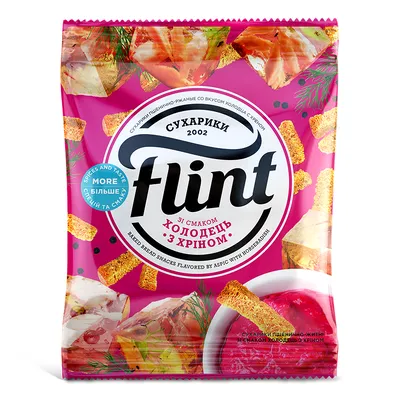 Сухарики Flint пшен.-житн. Холод.з хріном 65гр  арт. 00557