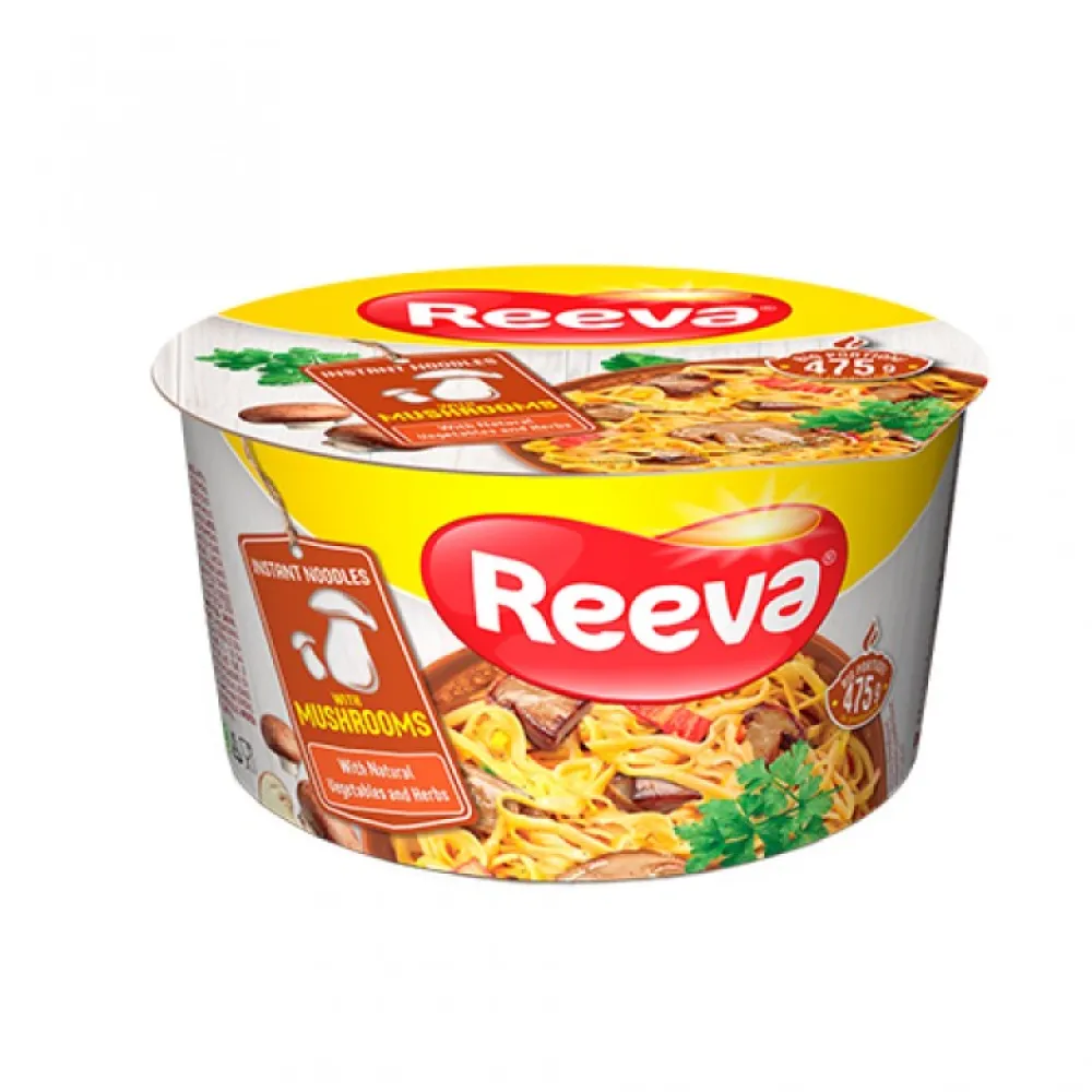 Вермішель швидкого приготування Reeva Гриби (тарілка) 75гр  арт. 02964 