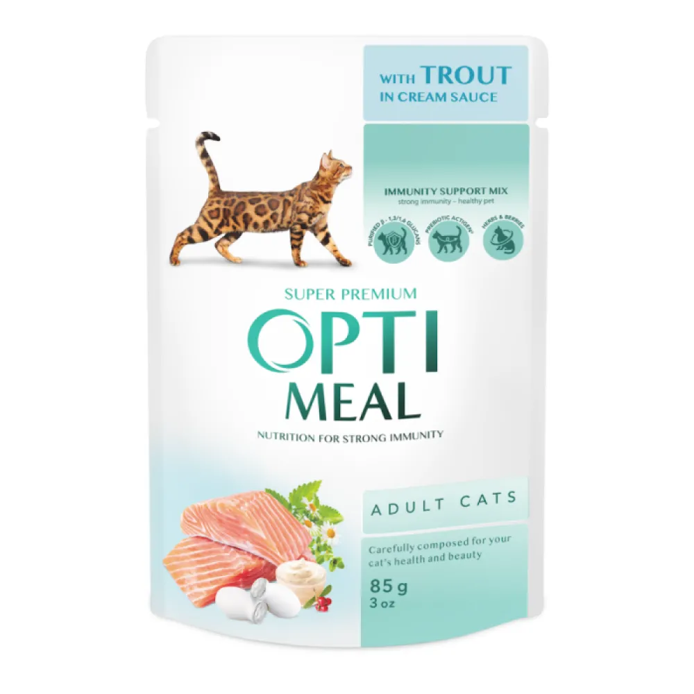 Рідкий корм для котів Opti Meal Форель 85гр  арт. 07562 