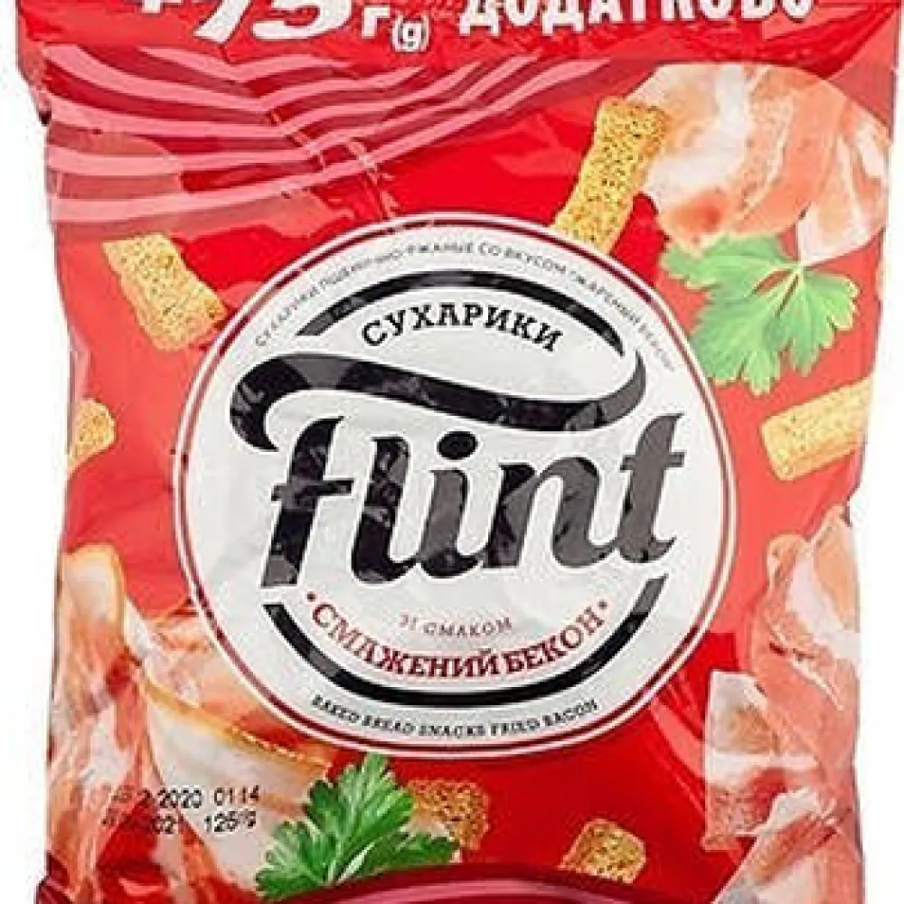 Сухарики Flint пшен-жит. Смаж.Бекон 125гр  арт. 02754 