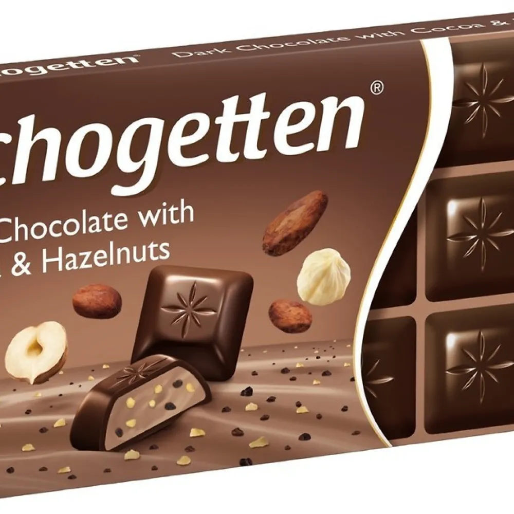 Шоколад Schogetten Dark with Hazelnuts 100гр  арт. 00006 