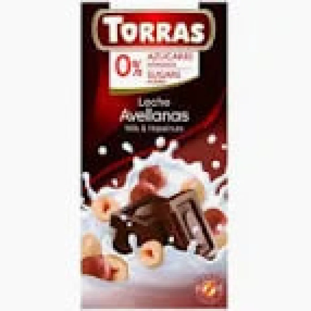 Шоколад Torras 0% цукру молочний з фундуком 150гр  арт. 10960 