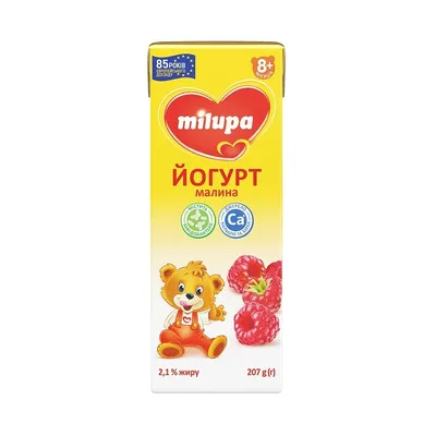 Йогурт Milupa малина 207гр  арт. 04792