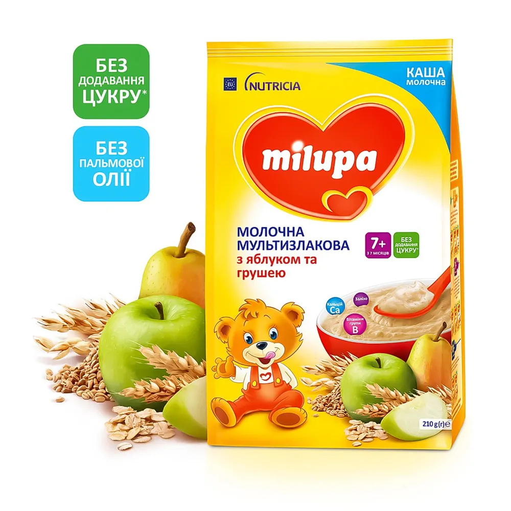 Каша мультизлакова Milupa з сумішшю фруктів від 7міс 210гр  арт. 10215  - фото 3