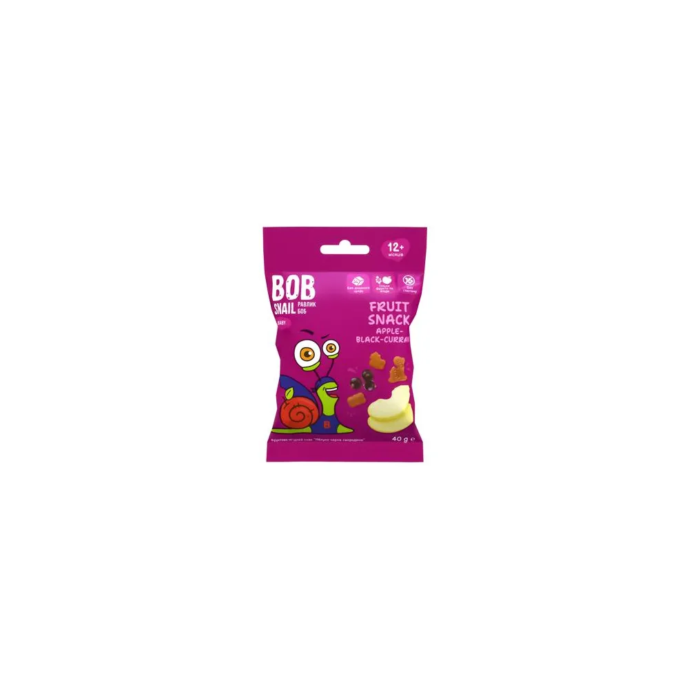 Фруктовий снек Bob Snail Ябл-чорна смр. 40гр  арт. 05414 