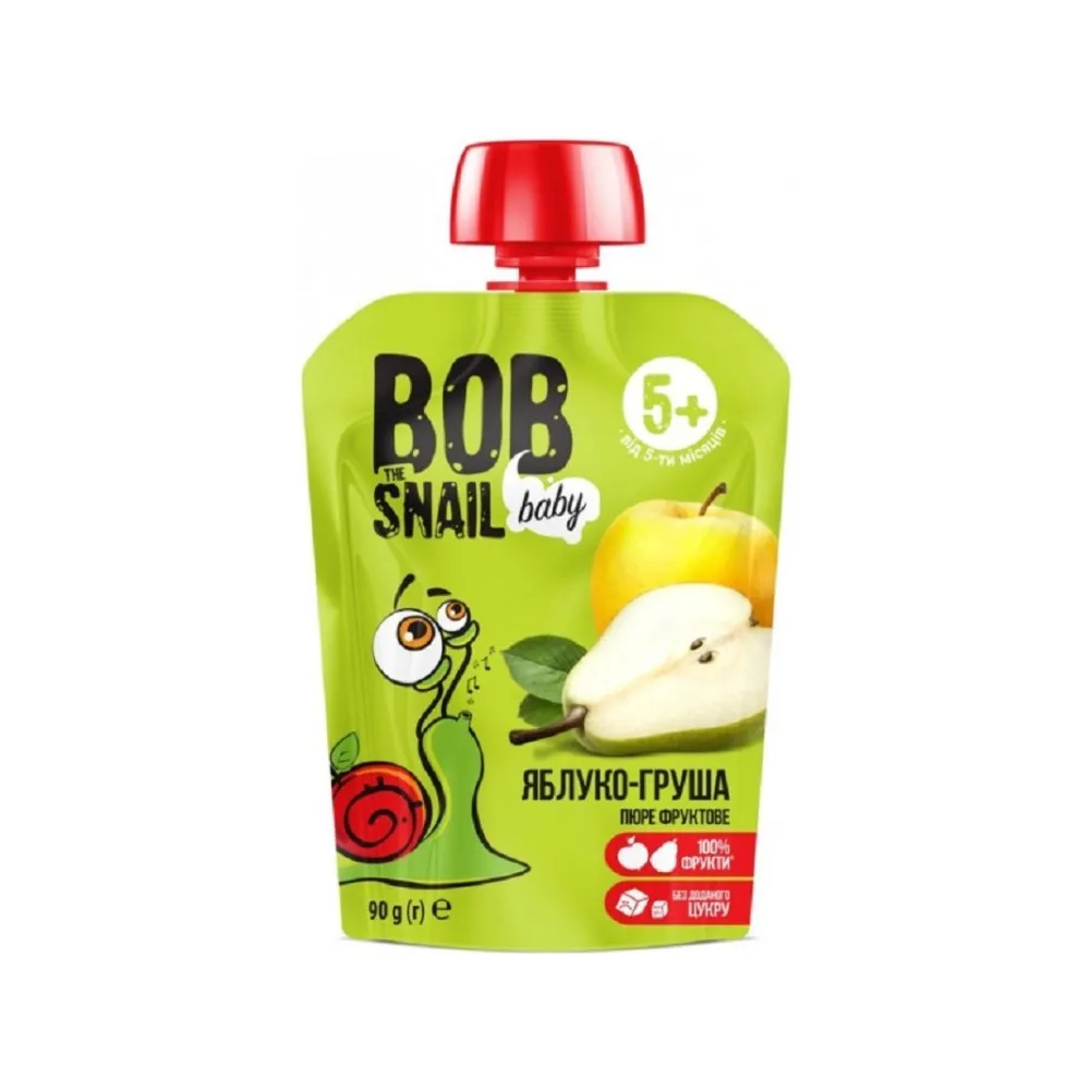 Пюре фруктове Bob Snail яблуко груша 90гр  арт. 02688 