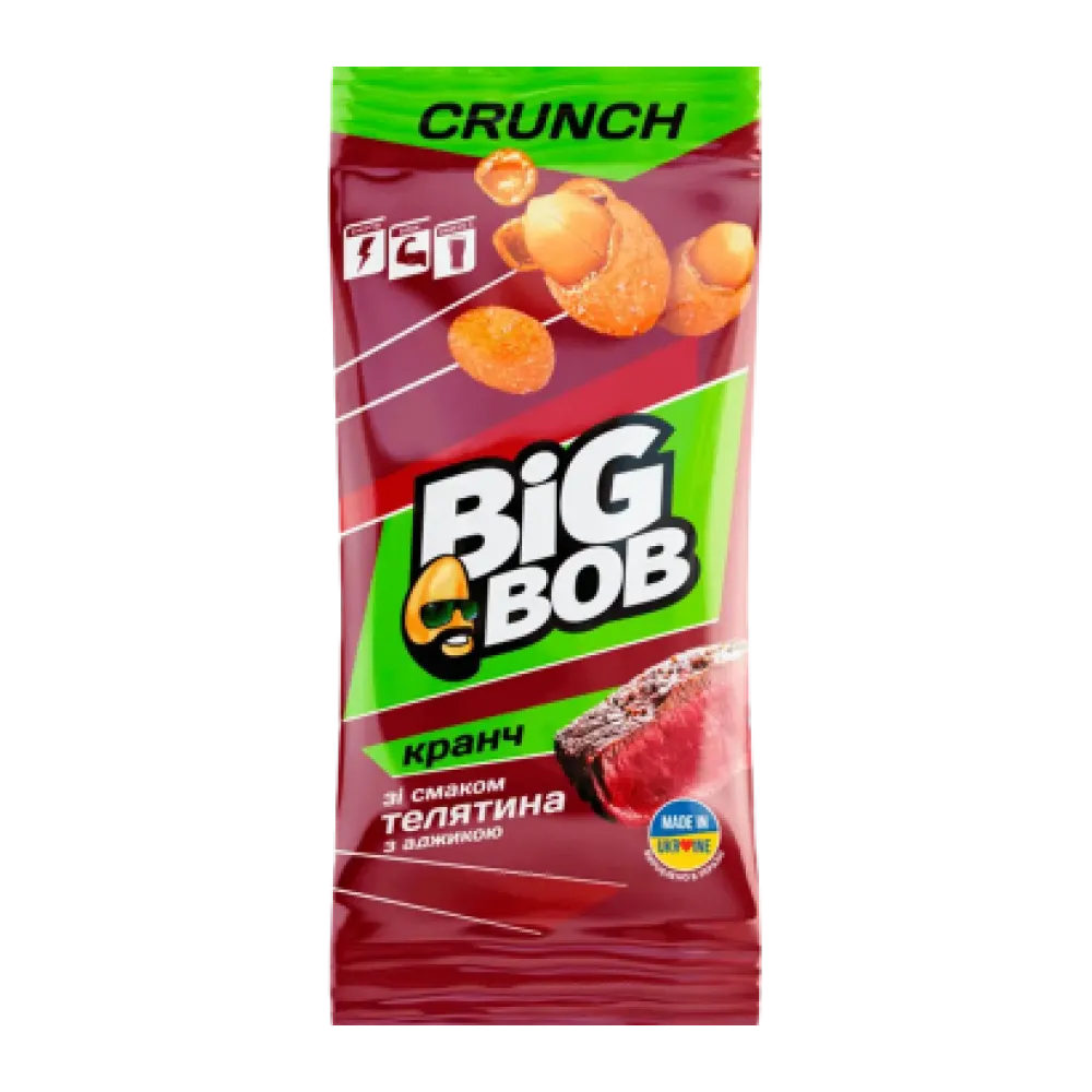 Арахіс Big Bob Кранч Телятина з адж. 55гр  арт. 00598 