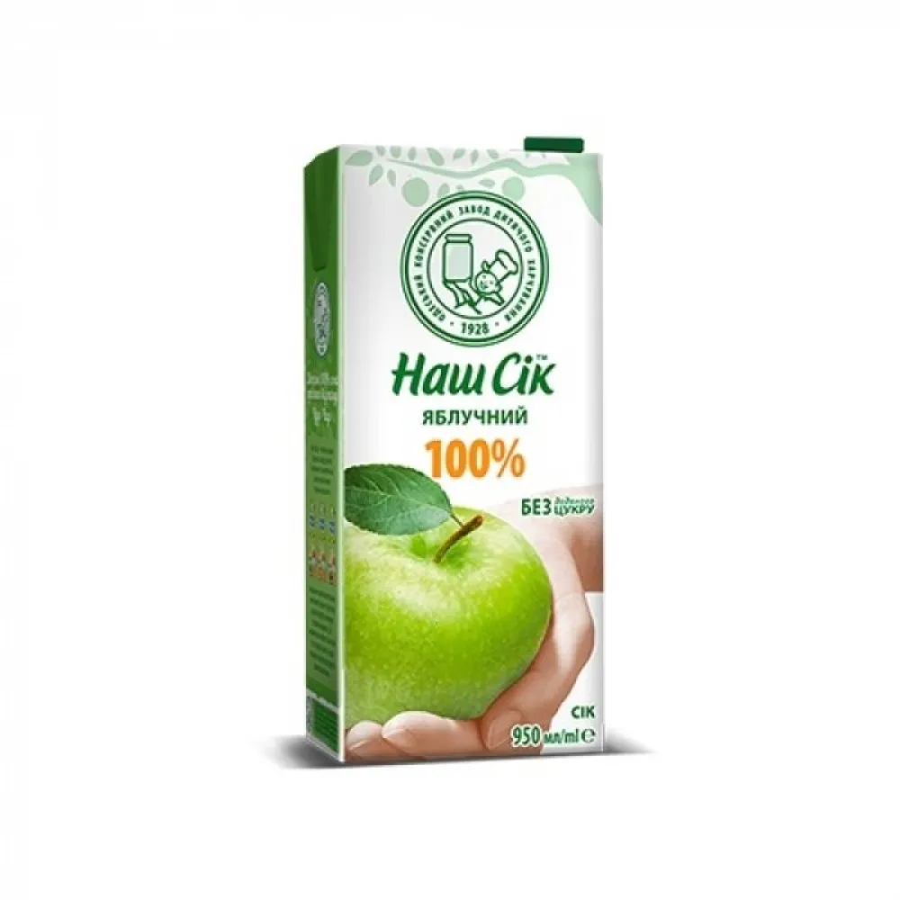 Сік Наш Сік Яблучний без Цукру 0,95л  арт. 03050 