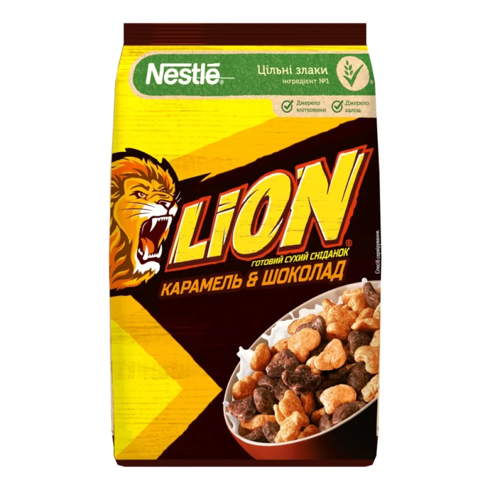 Сухий сніданок Nestle Lion карам.сироп-шоколад 210гр  арт. 08416 