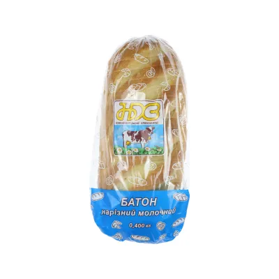 Батон НБХЗ молочний (наріз) 400гр  арт. 09642