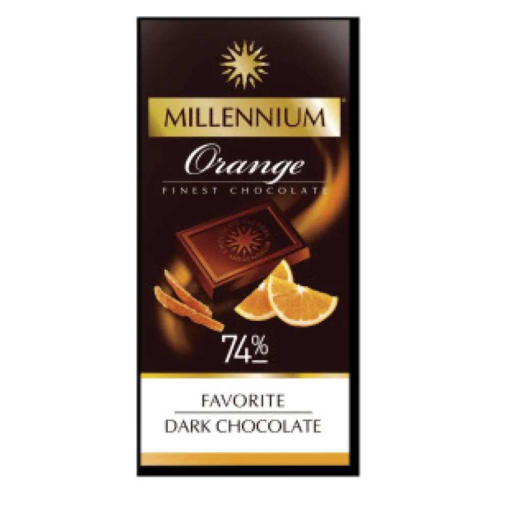 Шоколад Millennium Favorite Orange,чорний 74% 100гр  арт. 02681 
