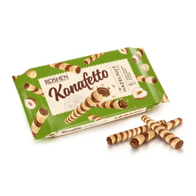 Вафельні трубочки Roshen Konafetto Горіхова начинка 140гр  арт. 06068