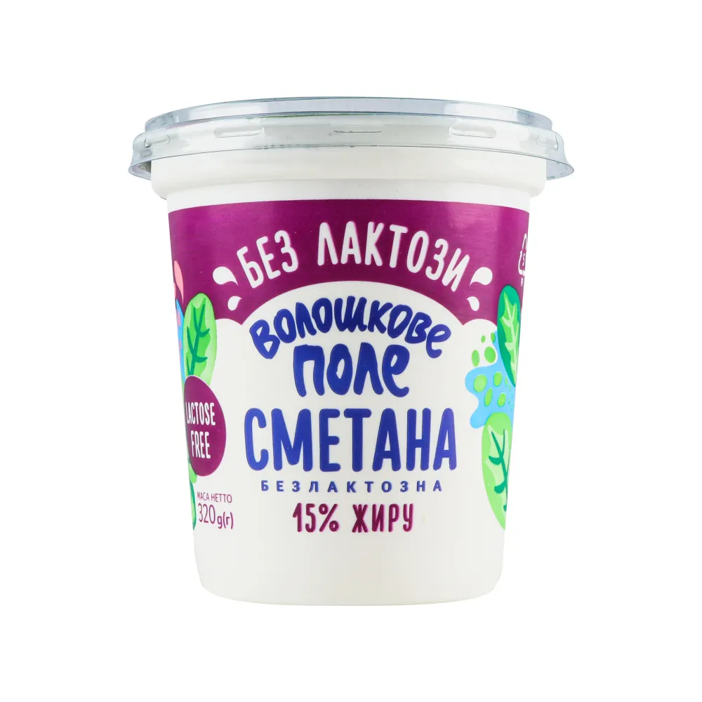 Сметана Волошкове поле безлакт. 15% 300гр  арт. 07638 