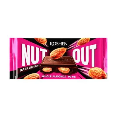 Шоколад Roshen Nut Чорний з мигдалем 90гр  арт. 08798