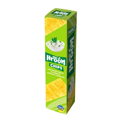 Чипси Hroom пластинки Смет-зел. 75гр  арт. 08118
