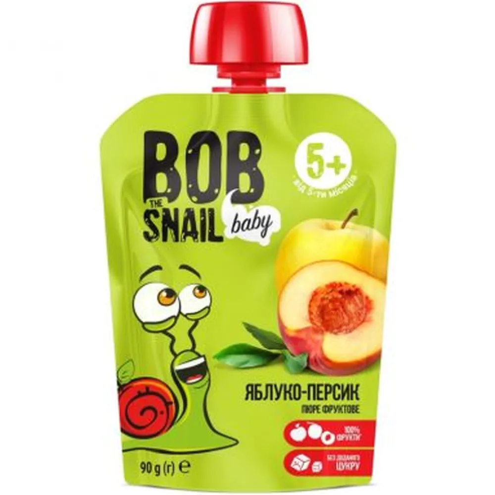 Пюре фруктове Bob Snail Яблуко-персик 90гр  арт. 06734 