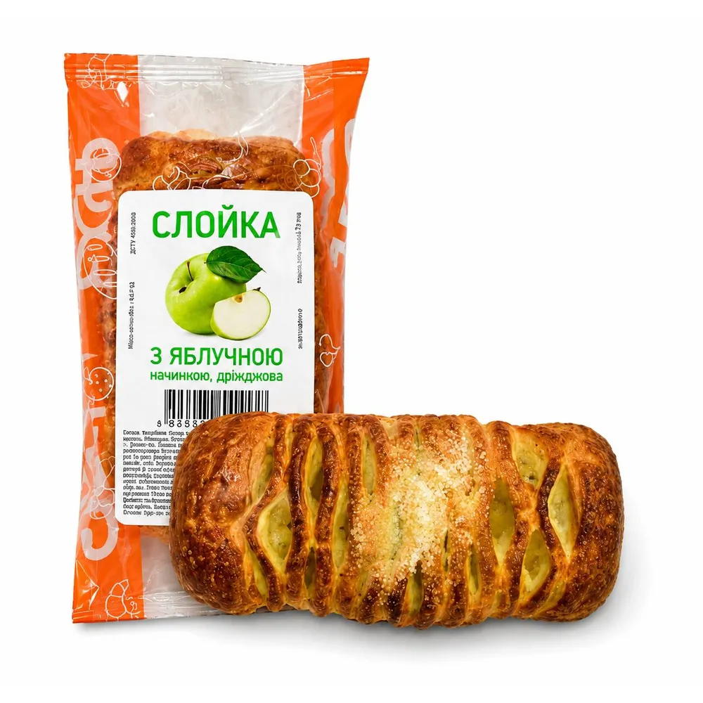 Слойка НБХЗ з яблоком 90гр  арт. 10108 