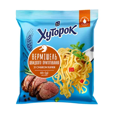 Вермішель швидкого приготування Хуторок Качка 60гр  арт. 09655